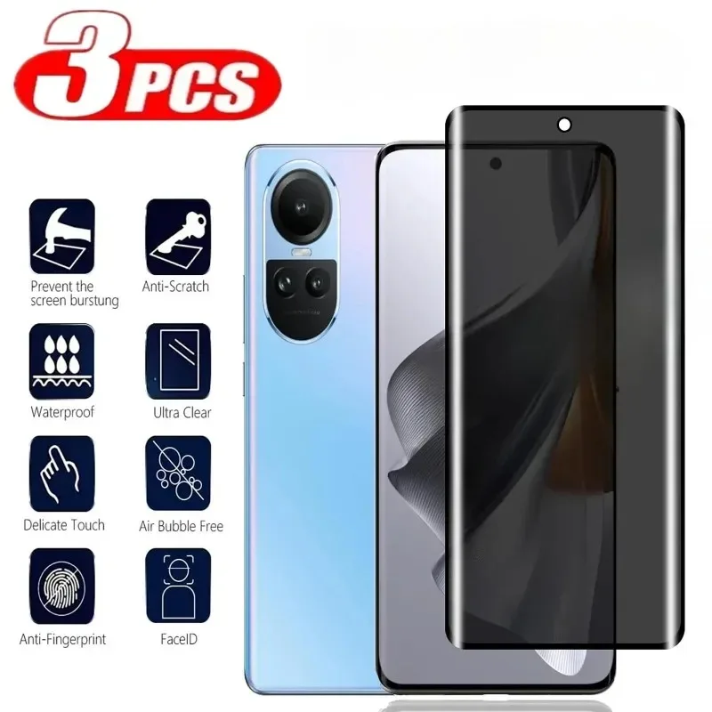 Oppo Reno 12 - 3 Adet 3D Ekran Koruyucu Gizlilik